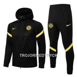 Chelsea Träningsjacka Hoodie-dräkt 22/23 Svart gul Chelsea Träningsjacka Hoodie-dräkt 22/23 Svart gul