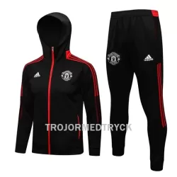 Manchester United Träningsjacka Hoodie-dräkt 22/23 Svart röd Manchester United Träningsjacka Hoodie-dräkt 22/23 Svart röd
