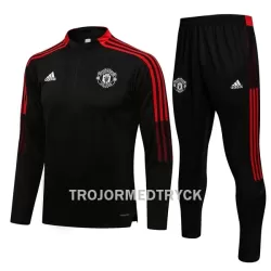 Manchester United Träningsträningsoverall Quarter-Zip Barn 22/23 Svart röd Manchester United Träningsträningsoverall Quarter-Zip Barn 22/23 Svart röd