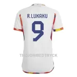 Belgien Lukaku 9 VM 2022 Fotbollströja Borta