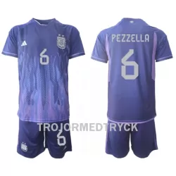 Argentina German Pezzella 6 VM 2022 Fotbollströja Barn Borta Argentina German Pezzella 6 VM 2022 Fotbollströja Barn Borta