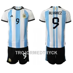 Argentina Julian Alvarez 9 VM 2022 Fotbollströja Barn Hemma Argentina Julian Alvarez 9 VM 2022 Fotbollströja Barn Hemma