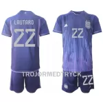 Argentina Lautaro Martinez 22 VM 2022 Fotbollströja Barn Borta