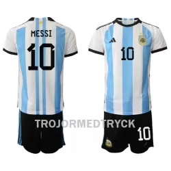 Argentina Lionel Messi 10 VM 2022 Fotbollströja Barn Hemma Argentina Lionel Messi 10 VM 2022 Fotbollströja Barn Hemma