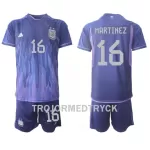 Argentina Lisandro Martinez 16 VM 2022 Fotbollströja Barn Borta