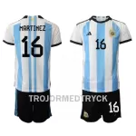 Argentina Lisandro Martinez 16 VM 2022 Fotbollströja Barn Hemma