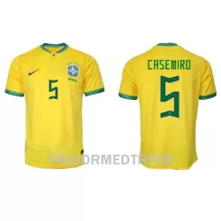 Brasilien Casemiro 5 VM 2022 Fotbollströja Hemma Brasilien Casemiro 5 VM 2022 Fotbollströja Hemma