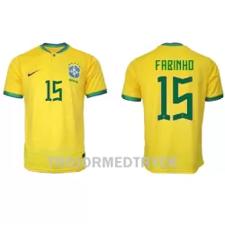 Brasilien Fabinho 15 VM 2022 Fotbollströja Hemma Brasilien Fabinho 15 VM 2022 Fotbollströja Hemma