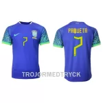 Brasilien Lucas Paqueta 7 VM 2022 Fotbollströja Borta