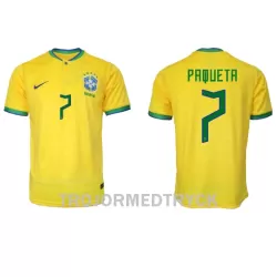 Brasilien Lucas Paqueta 7 VM 2022 Fotbollströja Hemma Brasilien Lucas Paqueta 7 VM 2022 Fotbollströja Hemma
