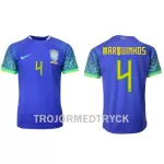 Brasilien Marquinhos 4 VM 2022 Fotbollströja Borta