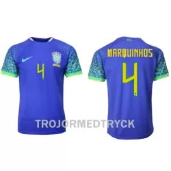Brasilien Marquinhos 4 VM 2022 Fotbollströja Borta Brasilien Marquinhos 4 VM 2022 Fotbollströja Borta