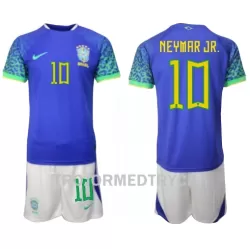 Brasilien Neymar Jr 10 VM 2022 Fotbollströja Barn Borta Brasilien Neymar Jr 10 VM 2022 Fotbollströja Barn Borta