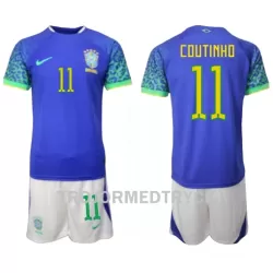 Brasilien Philippe Coutinho 11 VM 2022 Fotbollströja Barn Borta Brasilien Philippe Coutinho 11 VM 2022 Fotbollströja Barn Borta