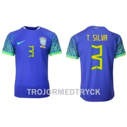 Brasilien Thiago Silva 3 VM 2022 Fotbollströja Borta Brasilien Thiago Silva 3 VM 2022 Fotbollströja Borta