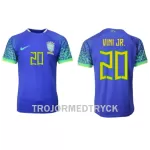 Brasilien Vini JR 20 VM 2022 Fotbollströja Borta