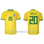 Brasilien Vini JR 20 VM 2022 Fotbollströja Hemma