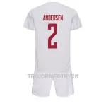 Danmark Joachim Andersen 2 VM 2022 Fotbollströja Barn Borta