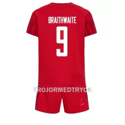 Danmark Martin Braithwaite 9 VM 2022 Fotbollströja Barn Hemma Danmark Martin Braithwaite 9 VM 2022 Fotbollströja Barn Hemma