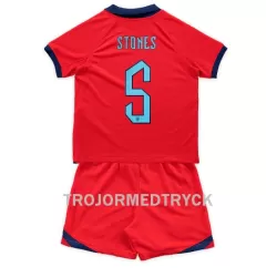 England John Stones 5 VM 2022 Fotbollströja Barn Borta England John Stones 5 VM 2022 Fotbollströja Barn Borta