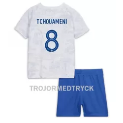 Frankrike Aurelien Tchouaméni 8 VM 2022 Fotbollströja Barn Borta Frankrike Aurelien Tchouaméni 8 VM 2022 Fotbollströja Barn Borta