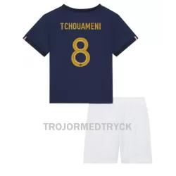 Frankrike Aurelien Tchouaméni 8 VM 2022 Fotbollströja Barn Hemma Frankrike Aurelien Tchouaméni 8 VM 2022 Fotbollströja Barn Hemma