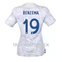 Frankrike Karim Benzema 19 VM 2022 Fotbollströja Dam Borta Frankrike Karim Benzema 19 VM 2022 Fotbollströja Dam Borta