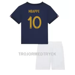 Frankrike Kylian Mbappé 10 VM 2022 Fotbollströja Barn Hemma Frankrike Kylian Mbappé 10 VM 2022 Fotbollströja Barn Hemma