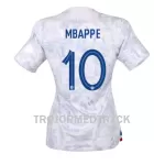 Frankrike Kylian Mbappé 10 VM 2022 Fotbollströja Dam Borta