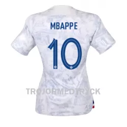Frankrike Kylian Mbappé 10 VM 2022 Fotbollströja Dam Borta Frankrike Kylian Mbappé 10 VM 2022 Fotbollströja Dam Borta