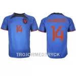 Holland Davy Klaassen 14 VM 2022 Fotbollströja Borta