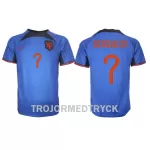 Holland Steven Bergwijn 7 VM 2022 Fotbollströja Borta