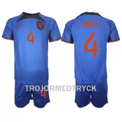 Holland Virgil van Dijk 4 VM 2022 Fotbollströja Barn Borta Holland Virgil van Dijk 4 VM 2022 Fotbollströja Barn Borta