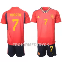 Spanien Alvaro Morata 7 VM 2022 Fotbollströja Barn Hemma Spanien Alvaro Morata 7 VM 2022 Fotbollströja Barn Hemma