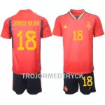 Spanien Jordi Alba 18 VM 2022 Fotbollströja Barn Hemma