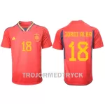 Spanien Jordi Alba 18 VM 2022 Fotbollströja Hemma
