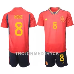 Spanien Koke 8 VM 2022 Fotbollströja Barn Hemma Spanien Koke 8 VM 2022 Fotbollströja Barn Hemma