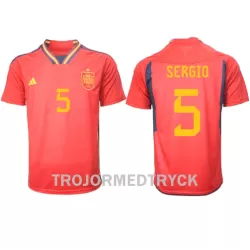 Spanien Sergio Busquets 5 VM 2022 Fotbollströja Hemma Spanien Sergio Busquets 5 VM 2022 Fotbollströja Hemma
