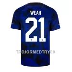 USA Timothy Weah 21 VM 2022 Fotbollströja Borta