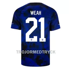 USA Timothy Weah 21 VM 2022 Fotbollströja Borta USA Timothy Weah 21 VM 2022 Fotbollströja Borta