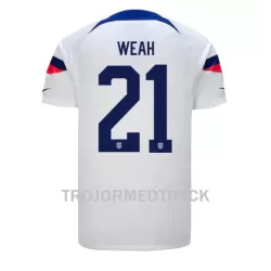 USA Timothy Weah 21 VM 2022 Fotbollströja Hemma USA Timothy Weah 21 VM 2022 Fotbollströja Hemma
