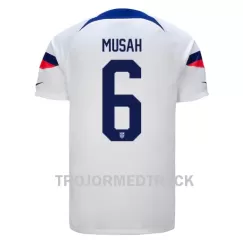 USA Yunus MUSAh 6 VM 2022 Fotbollströja Hemma USA Yunus MUSAh 6 VM 2022 Fotbollströja Hemma