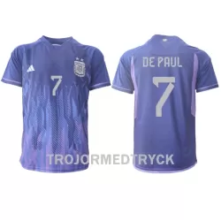 Argentina de Paul 7 VM 2022 Fotbollströja Borta Argentina de Paul 7 VM 2022 Fotbollströja Borta
