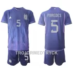 Argentina Leandro Paredes 5 VM 2022 Fotbollströja Barn Borta