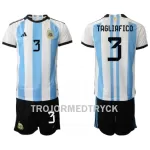 Argentina Nicolas Tagliafico 3 VM 2022 Fotbollströja Barn Hemma