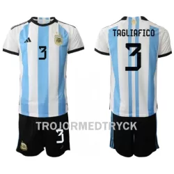 Argentina Nicolas Tagliafico 3 VM 2022 Fotbollströja Barn Hemma Argentina Nicolas Tagliafico 3 VM 2022 Fotbollströja Barn Hemma