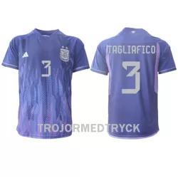Argentina Nicolas Tagliafico 3 VM 2022 Fotbollströja Borta Argentina Nicolas Tagliafico 3 VM 2022 Fotbollströja Borta