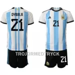 Argentina Paulo Dybala 21 VM 2022 Fotbollströja Barn Hemma