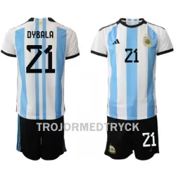 Argentina Paulo Dybala 21 VM 2022 Fotbollströja Barn Hemma Argentina Paulo Dybala 21 VM 2022 Fotbollströja Barn Hemma