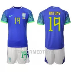 Brasilien Antony 19 VM 2022 Fotbollströja Barn Borta Brasilien Antony 19 VM 2022 Fotbollströja Barn Borta